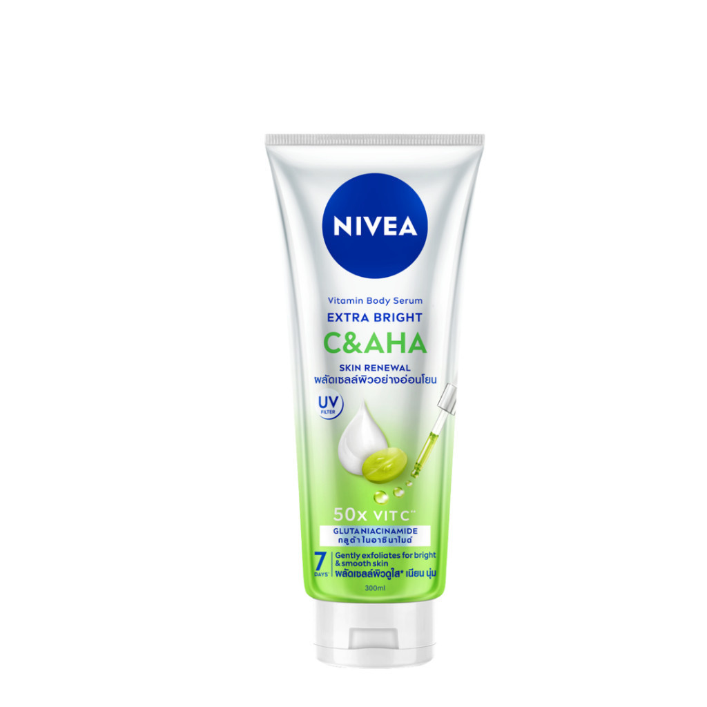 Serum Dưỡng Thể Nivea C & AHA Dưỡng Sáng & Sạch Da Chết 300ml Vitamin Body Serum Extra Bright C & AH