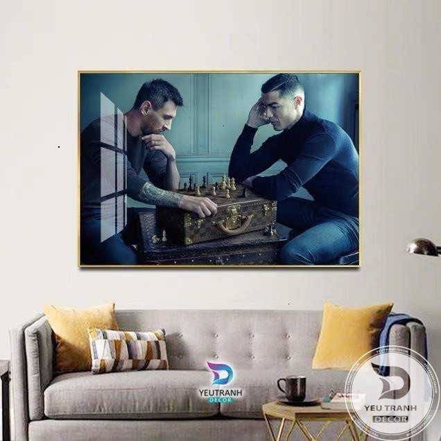 Tranh Bóng Đá Siêu Sao Tráng Gương decor Ronaldo Messi Neymar Mbappe PC MU Real Madrid