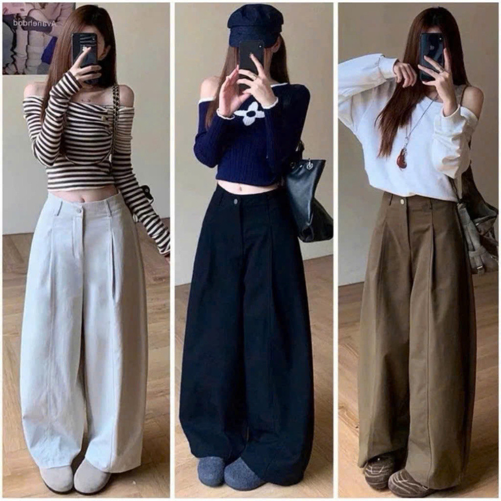 ( TẶNG DÂY LƯNG )  Quần kaki ống rộng Fom thụng, quần suông kaki basic chun sau kiểu dáng Hàn quốc ( CÓ BẢN NẤM ) | BigBuy360 - bigbuy360.vn