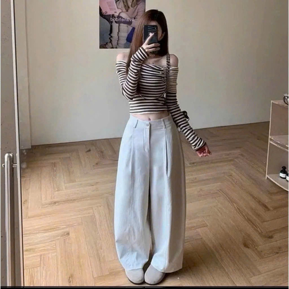 ( TẶNG DÂY LƯNG )  Quần kaki ống rộng Fom thụng, quần suông kaki basic chun sau kiểu dáng Hàn quốc ( CÓ BẢN NẤM ) | BigBuy360 - bigbuy360.vn