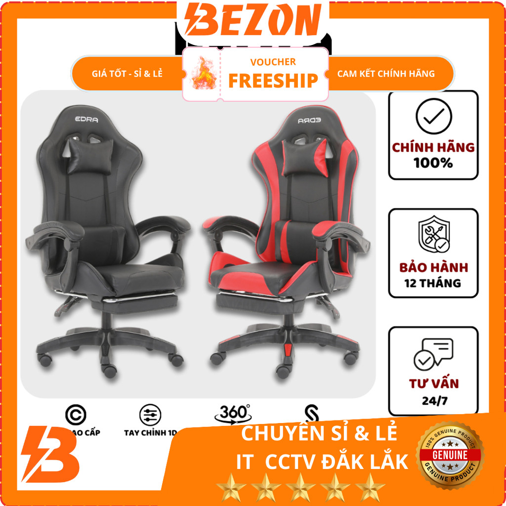 Ghế Gaming Edra Dignity Chair EGC234 - Ghế Công Thái Học Ngả Lưng 135 Độ, Da Cao Cấp