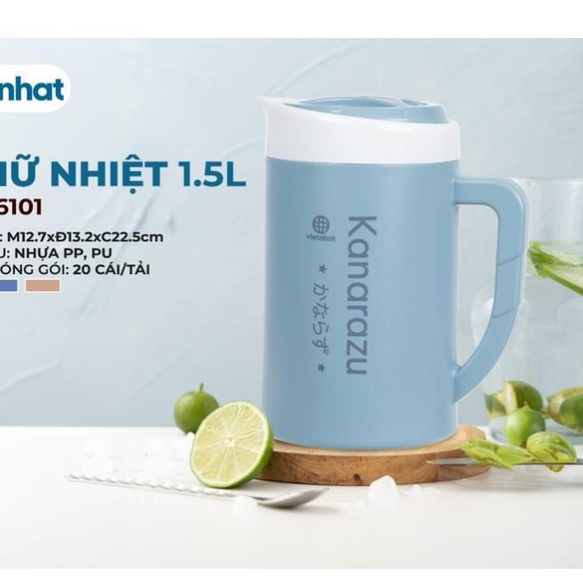 (Giá sỉ) Ca giữ nhiệt, ca đá lạnh, ca trà đá, nhựa chính phẩm, Ca nhiệt Việt Nhật 1L, 2L