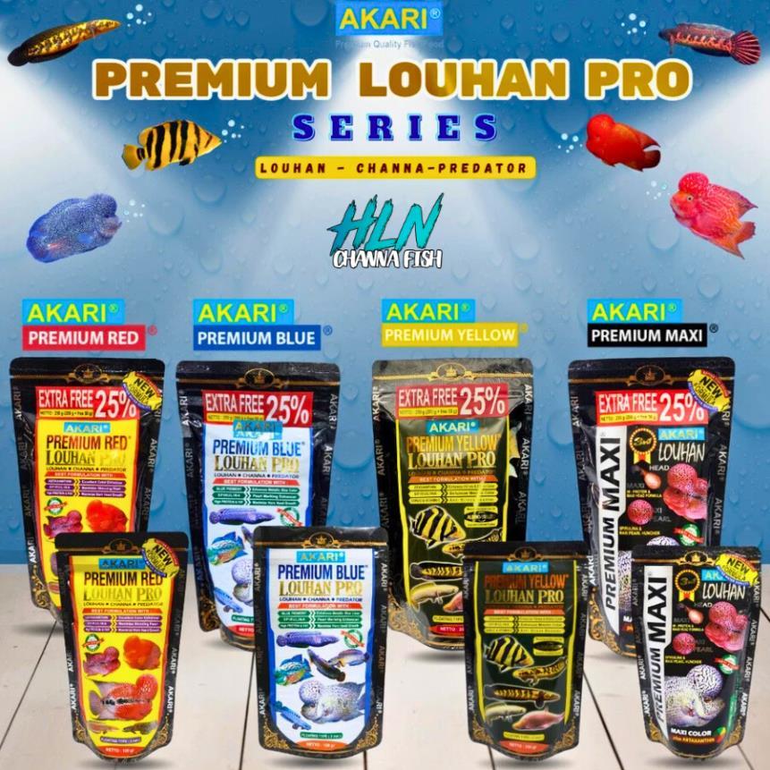 Cám AKARI Pro & Premium Maxi/Red/Yellow/Blue | Tăng Màu Cá Lóc Cảnh, La Hán, Ali, Cá Đĩa