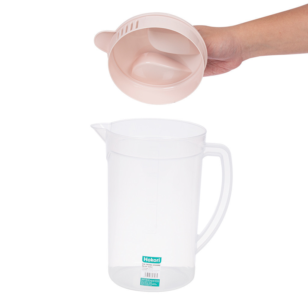 (Giá sỉ) CA TRONG 2500ML HOKORI 6052 NẮP ĐẬY KÍN VÀ CÓ LƯỚI LỌC AN TOÀN  NHỰA VIỆT NHẬT MALL