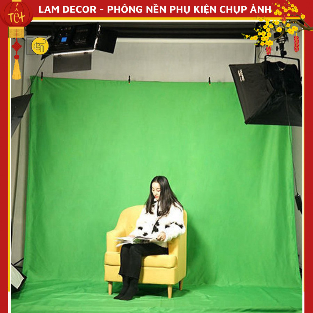 Phông Vải Xanh Lá Tách Nền Chroma Key, Phông Xanh Quay Video Livestream, Backdrop Studio