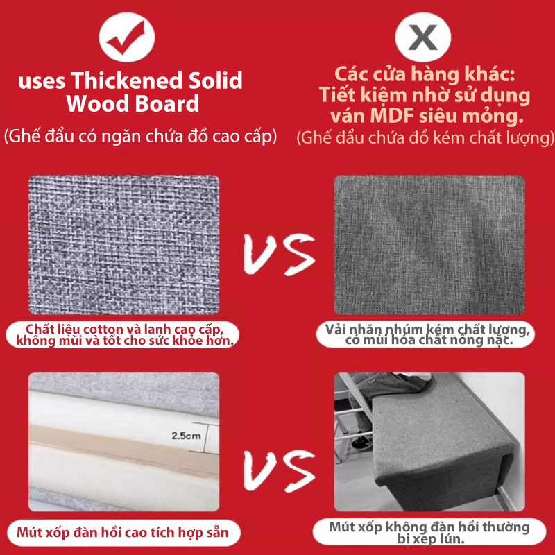 HEINO Ghế Gấp Lưu Trữ Thông Minh Cho Căn Hộ, Vải Lanh Thoáng Khí Chống Mốc Đa Năng Tiện Lợi | BigBuy360 - bigbuy360.vn