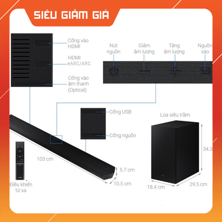 Nhắn Tin để đặt hàng [CHÍNH HÃNG] -  BỘ LOA THANH SAMSUNG HW-Q600C . Toàn quốc.