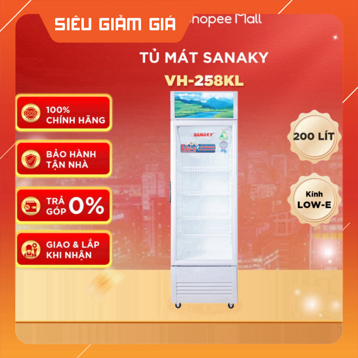 Nhắn Tin để đặt hàng VH-258KL - Tủ Mát Sanaky 200 Lít VH-258KL [FREESHIP HCM] . Toàn quốc.