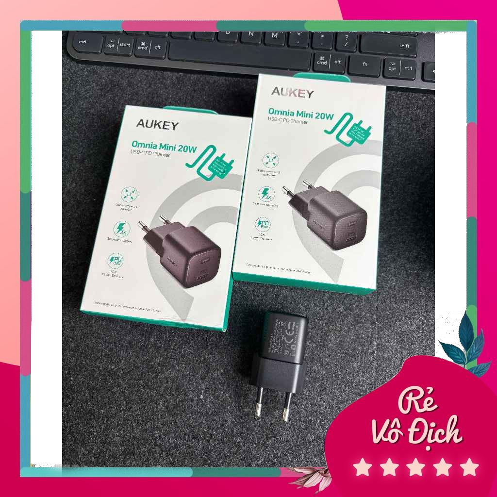 CỦ SẠC NHANH AUKEY OMNIA MINI 20W USB-C PD CHARGER (CÔNG NGHỆ GaN)
