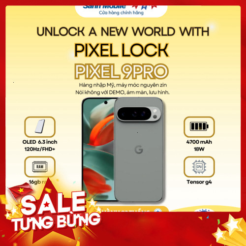 Điện thoại Google Pixel 9 Pro Lock - Hỗ trợ unlock trọn đời máy - 2 sim - 2 sóng| Sành Mobile