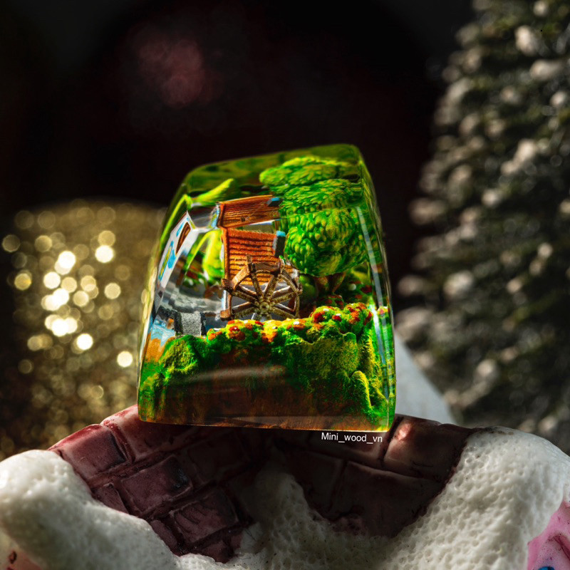 Keycap artisan Dream Houses, Keycap resin 6,25u Dream House, Keycap resin Anime, Keycap Handmade Cus