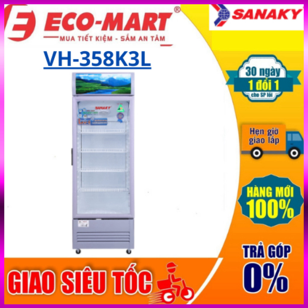 Ib shop đặt Tủ Mát Sanaky VH-358K3L Inverter 290 lít ( Tặng giao lắp đặt miễn phí) Giao nhanh