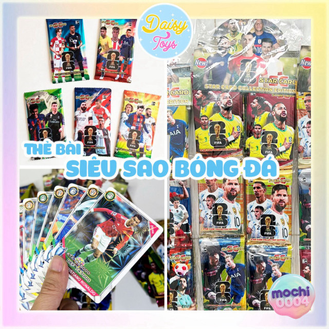 Thẻ Bài Dây Cầu Thủ Siêu Sao Bóng Đá - Sưu Tầm - Thẻ Lấp Lánh - 1 Set / 36 Gói / 288 Thẻ