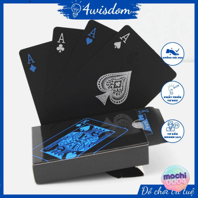 Bộ Bài Tây PVC Cao Cấp 4 Wisdom, Bộ Bài Tụ Lơ Khơ Porker Nhựa Dẻo, Phục Vụ Từ 5 Người