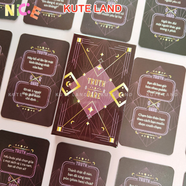 Truth Or Dare Board Game 50 Lá Thách Hay Thật Thẻ Bài Drinking Game K-TD1