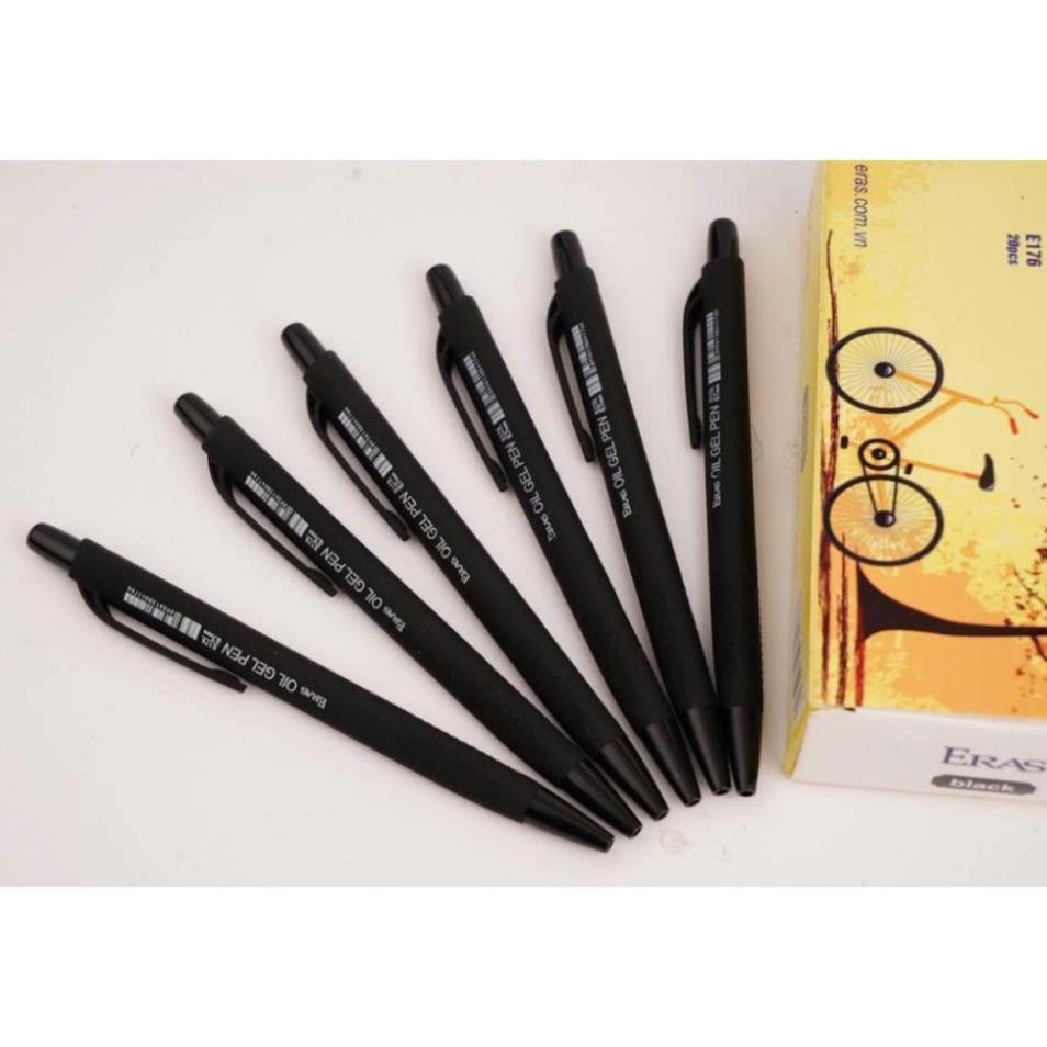 [ERAS] Combo 10 Bút Bi Tam Giác Thân Nhung Ngòi 0.7mm Eras E176 (Xanh/Đen)