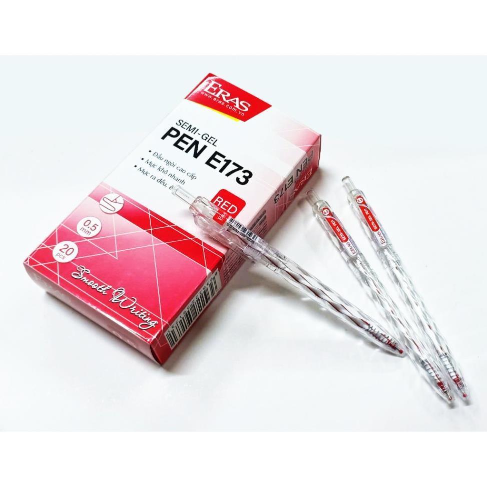 [ERASVN] Hộp 20 Chiếc Bút Bi Bấm Thân Trong Eras E173, Bút có định vị- Viết êm trơn