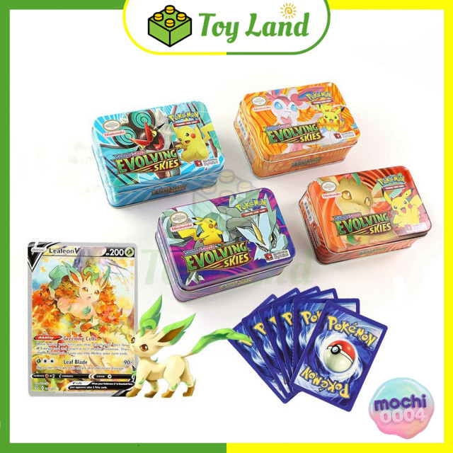 Hộp Sắt Bài Pokemon 42 Thẻ + 1 Thẻ VIP