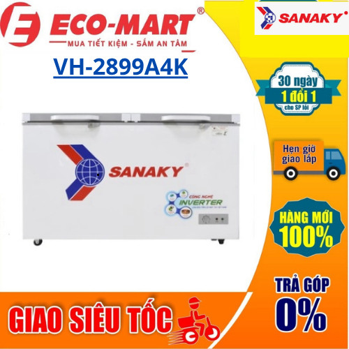 2899A4K Tủ đông Sanaky VH-2899A4K Inverter 235 lít ( Tặng giao lắp đặt miễn phí)