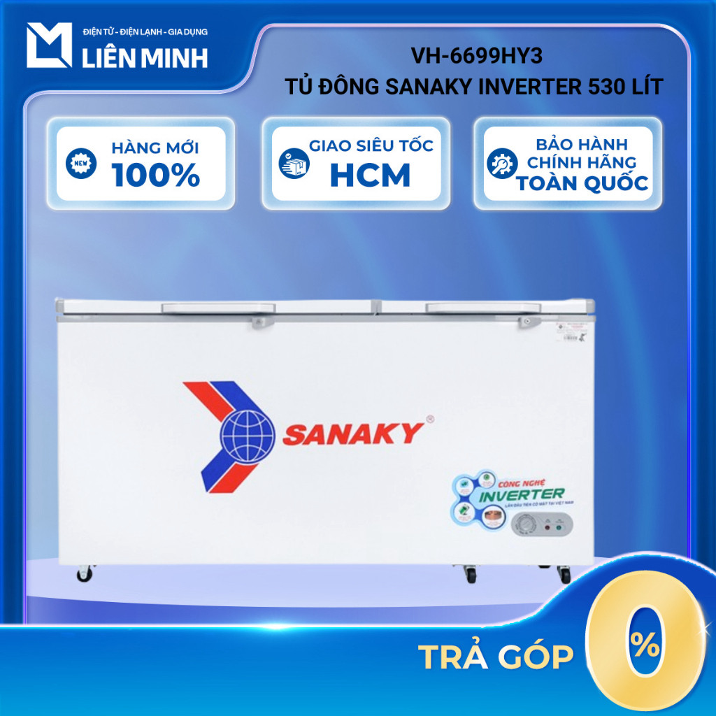 VH-6699HY3 - Tủ Đông Sanaky Inverter 530 Lít VH-6699HY3 - Tiết Kiệm Tới 50% Điện Năng - Làm Lạnh 360
