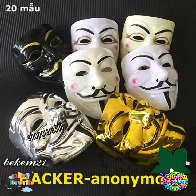 Anonym Face Mask Trắng Độc Đáo Mang Đậm Dấu Ấn Hacker 2020