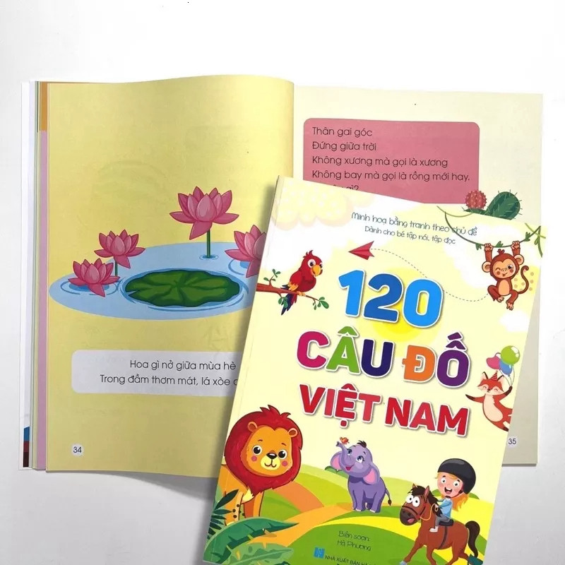 Sách 120 câu đố Việt Nam (dành cho bé tập nói, tập đọc - minh họa theo chủ đề)