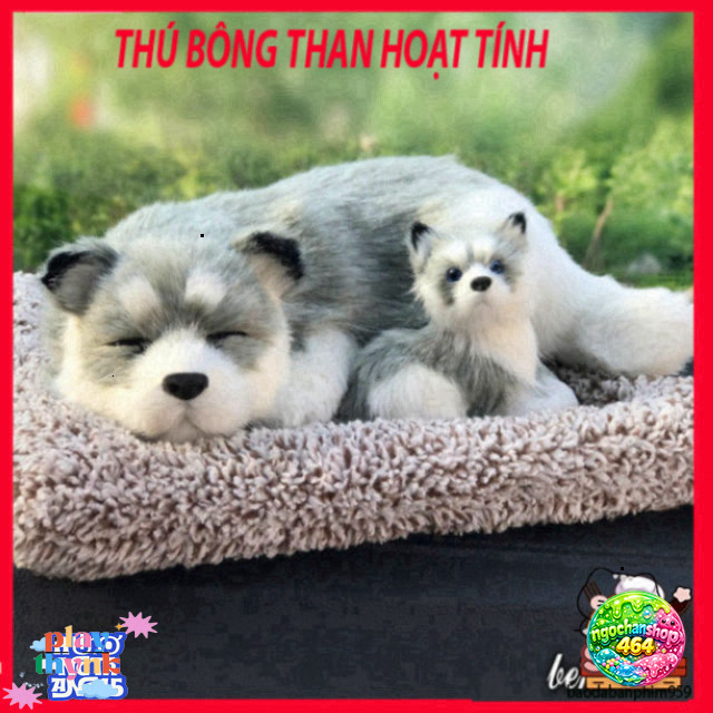 "Bộ Cún Đôi Xám Mẹ Con Nhồi Bông - Than Không Thở Khử Mùi, Tăng Lành Lọc Khí"

Hoặc:

"Cún Xám Mẹ Co