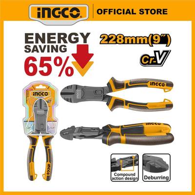 Kìm cắt ingco 9 inch cao cấp, thép Crv, thiết kế trợ lực 65% HCDCP58230 9"/ 228mm