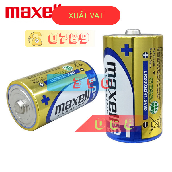 Pin Đại (Pin cỡ D) Maxell Alkaline 1.5V LR20 (GD) chính hãng
