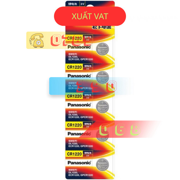 Pin Panasonic CR1220 3V chính hãng vỉ 5 viên