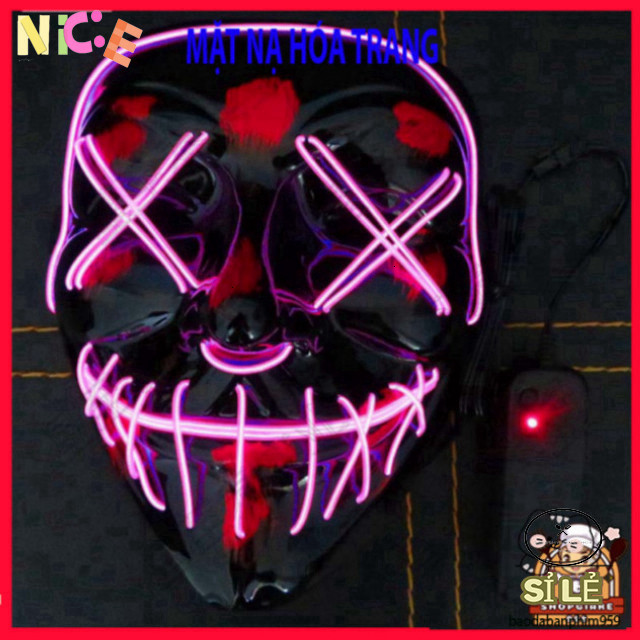 Halloween LED Face Mask 8 Màu Sắc Phát Sáng