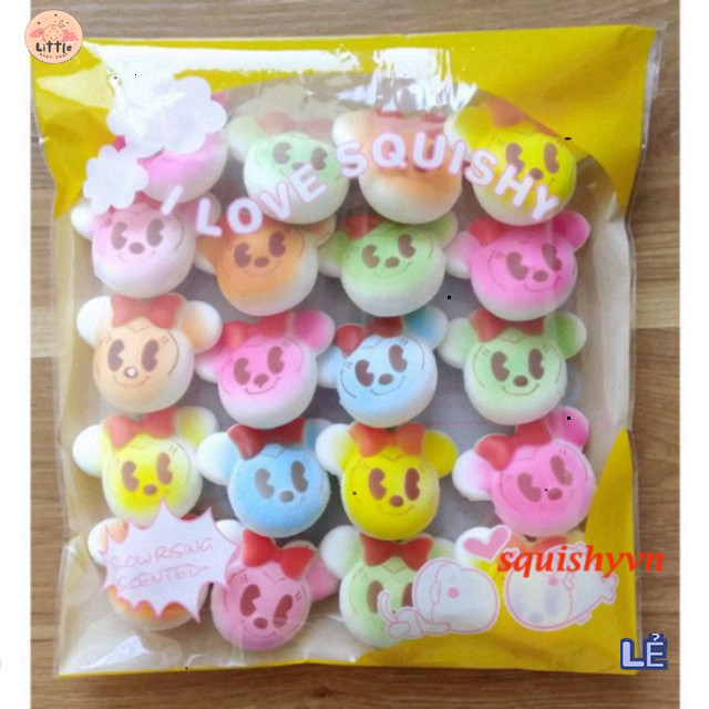 Squishy chuột Mickey Mini dẻo - Đồ chơi Squishy 20 mẫu dễ thương