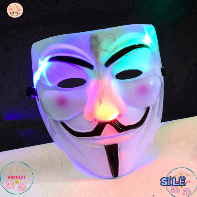 Ánh Sáng Bí Ẩn Face Mask LED Anonymous - Đồ Chơi LED Bí Ẩn