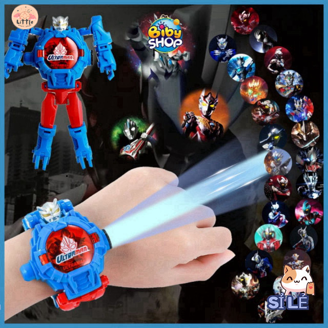 BIBY Robot Đồng Hồ Biến Hình Siêu Nhân Đèn Chiếu Hình
