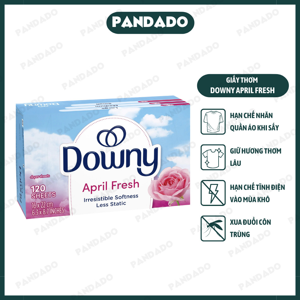Giấy thơm sấy quần áo Downy April Fresh hộp 120 tờ có tách lẻ - PANDADO