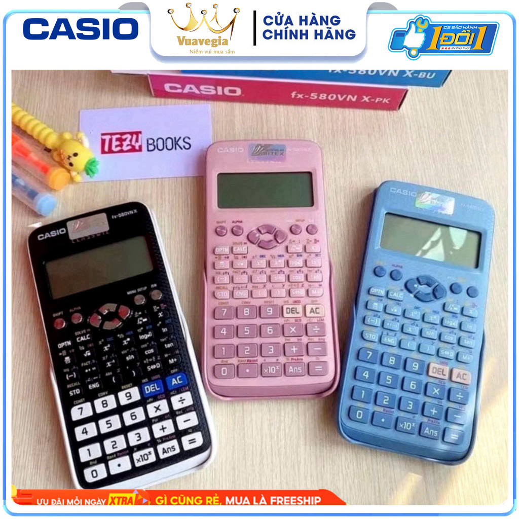 Máy tính CASIO Fx 580VN X - Độ Chính Xác Tối Ưu - Đa Màu - Giá Rẻ - Hàng Chính Hãng - Bảo Hành 24 th