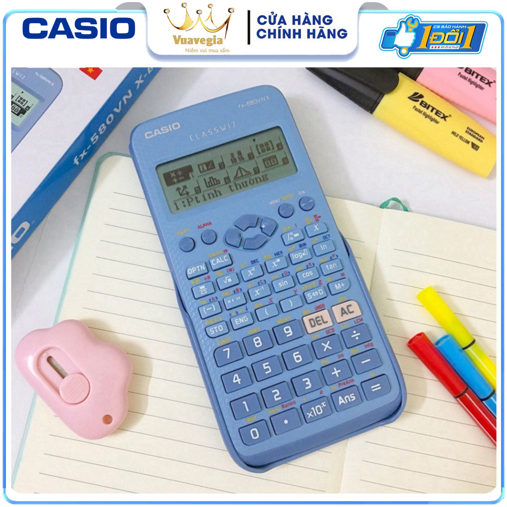 Máy Tính CASIO FX-580VN ( Màu Xanh ) - Hàng Mới Độ Chính Xác Cao - Máy Tính Giá Rẻ - Hàng Thái [ BH 