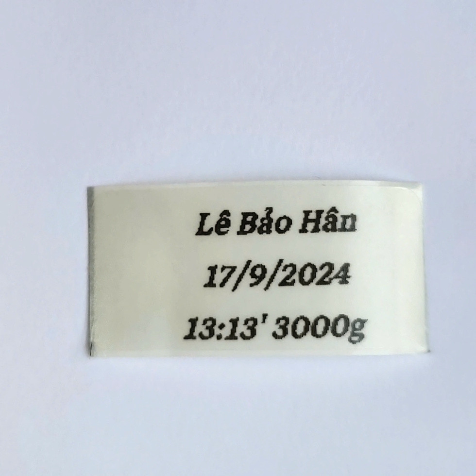 Bo lưu giữ cuống rốn cho bé - In thông tin trên bộ lưu giữ