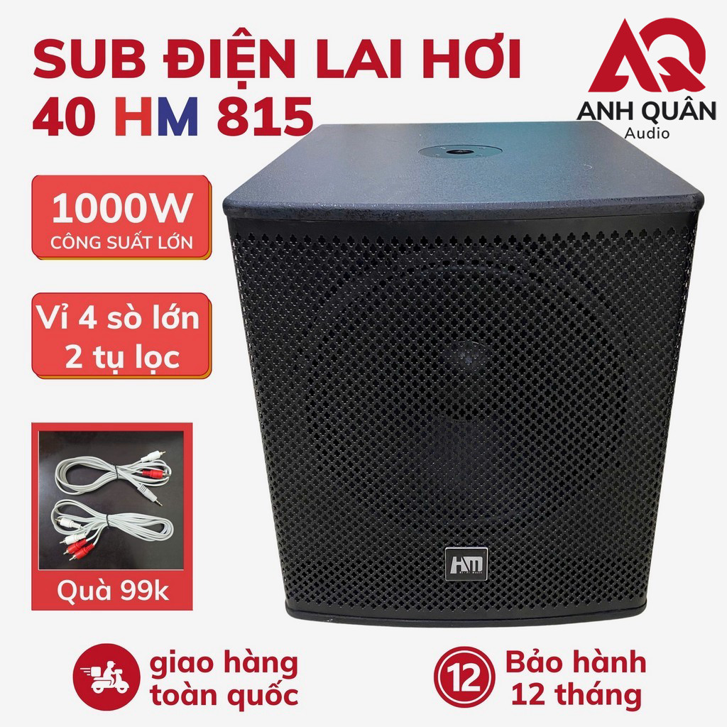 Loa Siêu Trầm Bass 40 HM 815 1000W (Tặng Dây AV) - Loa Sub Điện 40 Karaoke Cao Cấp Kéo Thêm Sub Hơi