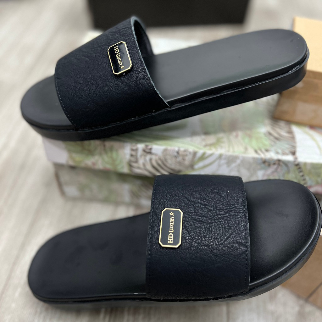 [HOT] Dép Da Luxury Nam Quai Khâu Đế Bằng Bền Size -Dép Nam Luxury Hàng Siêu Cấp
