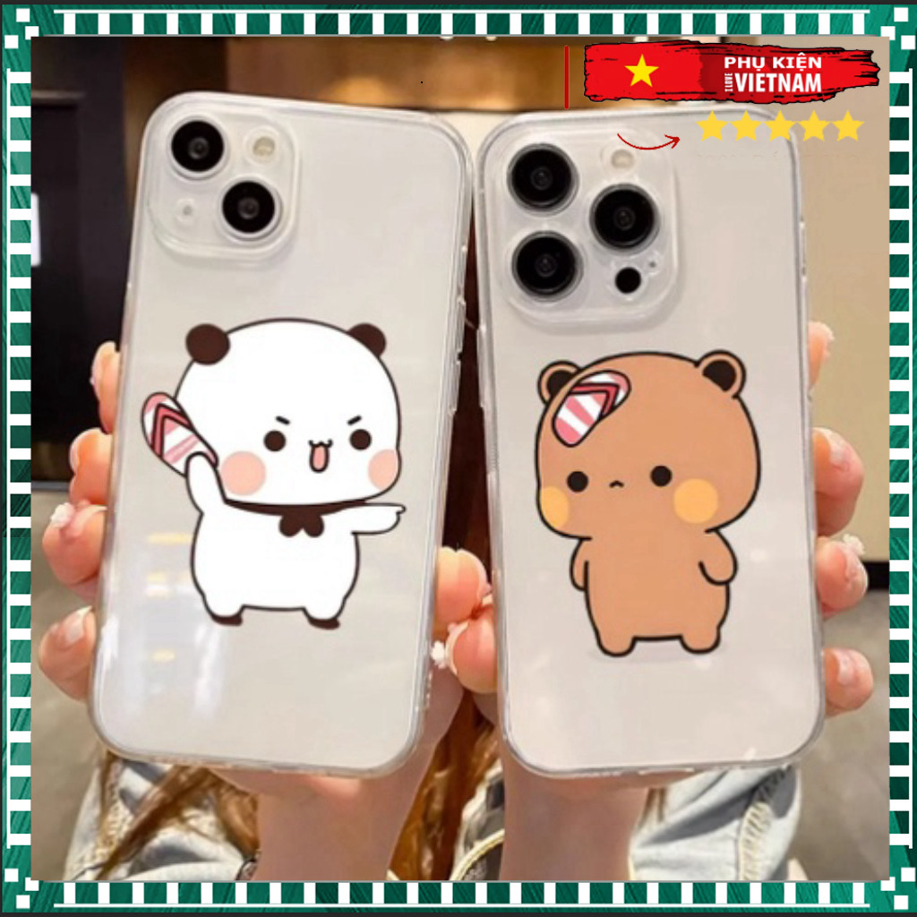 Ốp lưng iphone trong Gấu Dễ Thương Cho iphone 17 16 15 14 13 12 11 pro max air Plus case xs 16e 7 8 