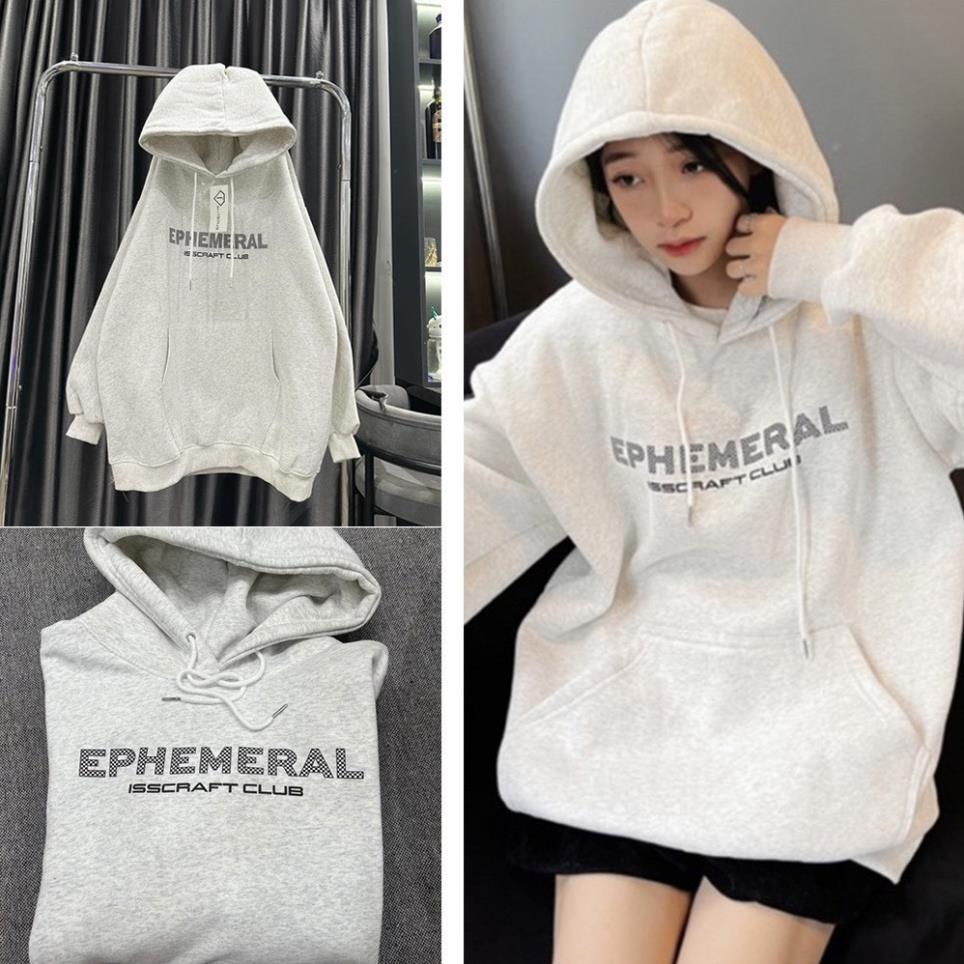 Áo Hoodie EPHEMERA Form Rộng Mũ 2 Lớp form unisex nam nữ chất nỉ COTTON ẤM ÁP UT