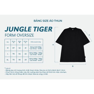 Áo Thun Unisex nam nữ JUNGLE TIGER Basic Tee - JT8329