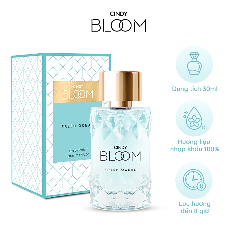 Combo Sữa tắm nước hoa 640g + Nước hoa Cindy Bloom 30ml Fresh Ocean hương năng động trẻ