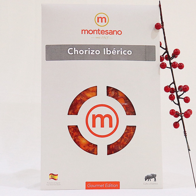 Xúc xích cay Iberico Cebo muối cắt lát MONTESANO – Chorizo Ibérico Cebo