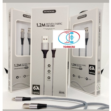 Cáp sạc nhanh 6A M11s sac nhanh dành cho 6 đến 11 promax dây dù chống đứt dài 1m2-PHỤ KIỆN TOÀN CẦU