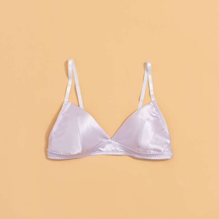 Áo lót mút mỏng bralette lụa V2 màu tím Lamluy