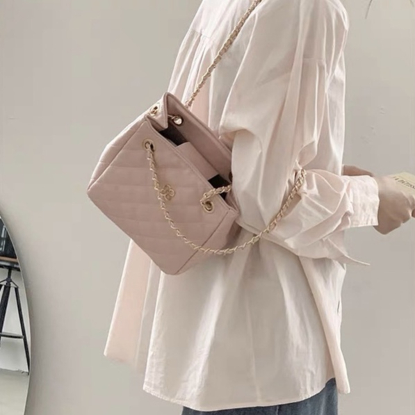 Túi xách xô hoa trà dễ thương kẹp nách và đeo chéo