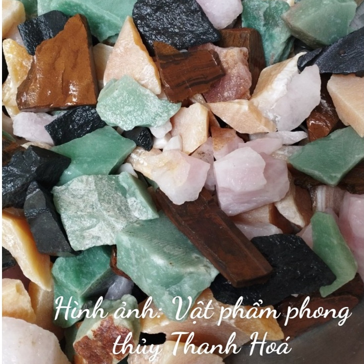 Đá thach anh thô nhiều màu tự nhiên 1kg - Đá phong thủy