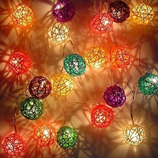 Dây nháy cầu mây nhiều màu, dây trang trí đèn led 3m 20 bóng